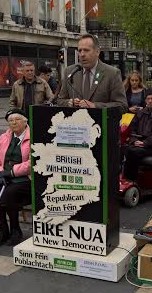 RSF President Des Dalton, speaking in O'Connell Street, Dublin, on Easter Monday, 17th April 2017.