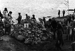A cairn built by anti-nuclear protestors during music festival Carnsore '78 (Art O'Laoghaire)