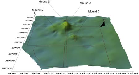 Click on image to see full-sized version NRA topographical map of mounds