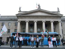 Protestors facing East (others were facing GPO)
