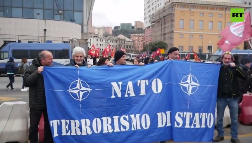 Why is NATO's Ramstein Air Base in Germany facing protest?