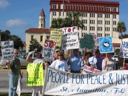 picture of peace demo in Florida against Shannon Warport