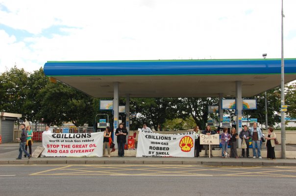 shells in sea. Shell to Sea protest outside