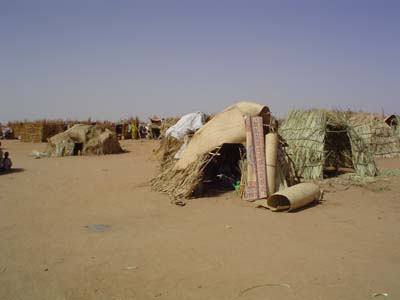 Click on image to see full-sized version IDP shelter in Kalma Camp temporary home to 19,000 people.