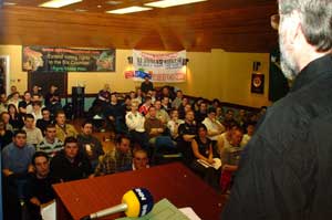 Gerry Adams addresses a section of the �gra Shinn F�in congress