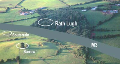 Aerial view of Rath Lugh - Lismullen right next to this