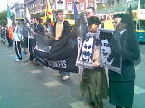 Some of the black flags used on the day .