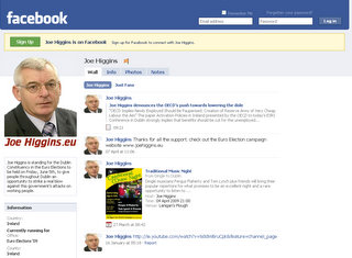 Click on image to see full-sized version Joe Higgins' Euro Election Campaign Facebook page