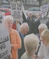 Click on image to see full-sized version Protestors outside the High Court today