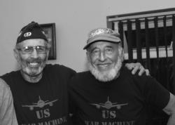 Click on image to see full-sized version Veteran for Peace activists: Former U.S. Marine Major Ken Mayers and former U.S. Army paratrooper Tarak Kauff