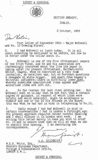 The letter that Geraldine Kennedy claims she saw in late Jan 2003