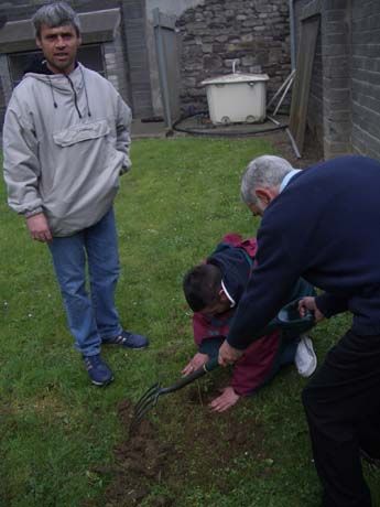 Harry, Dermo and John plant the final tree