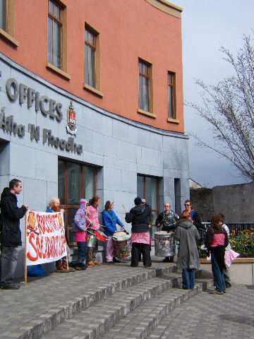 outside the civic offices in Ballina
