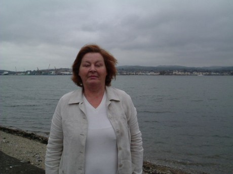 Anne Muldowney pictured outside The Strand Hotel before the meeting