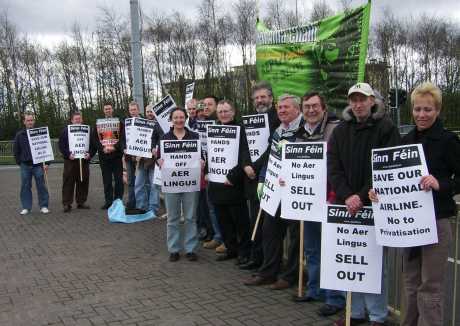 Sinn Fein Protest at Airport Roundabout