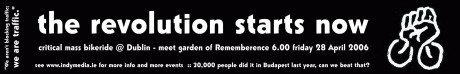 the revolution starts now - critical mass bikeride @ Dublin - Friday