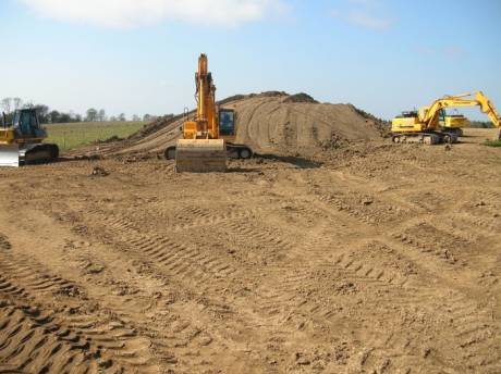 Digger and spoil heap Lismullin 