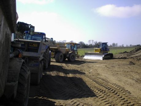 Heavy machinery approaching Lismullin 