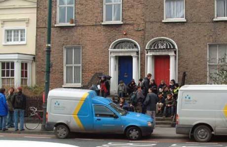 Magpie Squat, Upper Leeson St, Dublin (supporters converged there after the Council tried to gain entry to the squat)