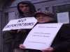 Protesters outside the Garda National Immigration Bureau in Dublin