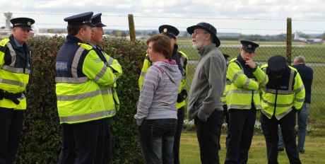 Gardai being challenged to enforce the rule of international law at Shannon