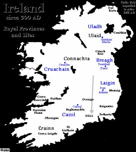 Map of Irish Royal Sites by Ireland’s History in Maps