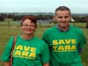 Ciarn Cuffe with Muireann N Bhrolochin of the Save Tara-Skryne Valley Group