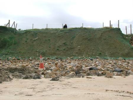 ... the cliff face where pipe wants to hit. Madelon guarding the top.