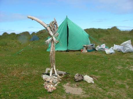 Camp at Glengad Beach.