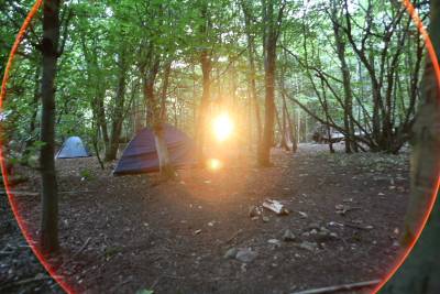 A view of the camp towards sunset