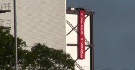 Banner drop at Lanesboro power station