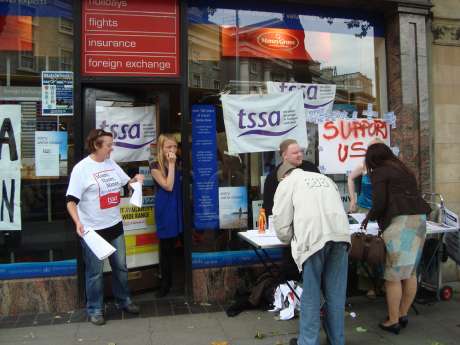 SWP stall and petition outside
