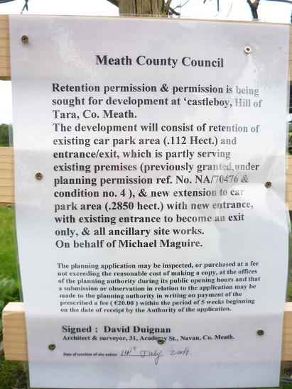 Planning Notice for Car Park extension at the Hill