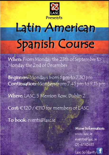 Click on image to see full-sized version Latin American Spanish Course - Autumn term
