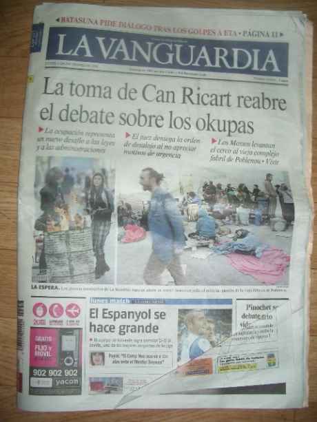 Makabra occupation : front page of la Vanguard (Mon  4 dec 06)