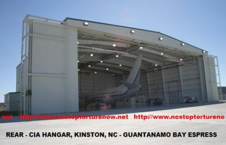 Rear of CIA hangar (Kinston, NC) showing Guantanamo Bay Express.