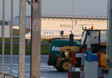 N71PG parked at Shannon airport security 