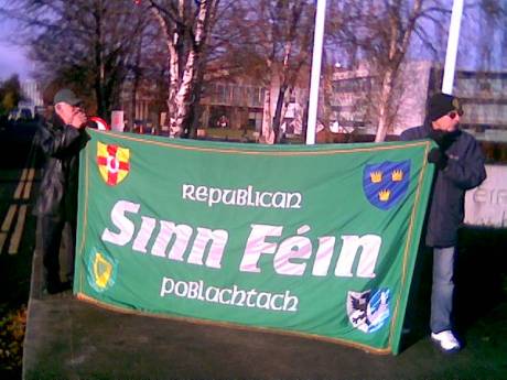 Keeping warm behind the banner...