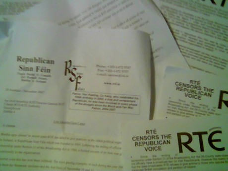 RSF Protest Letter and leaflets.