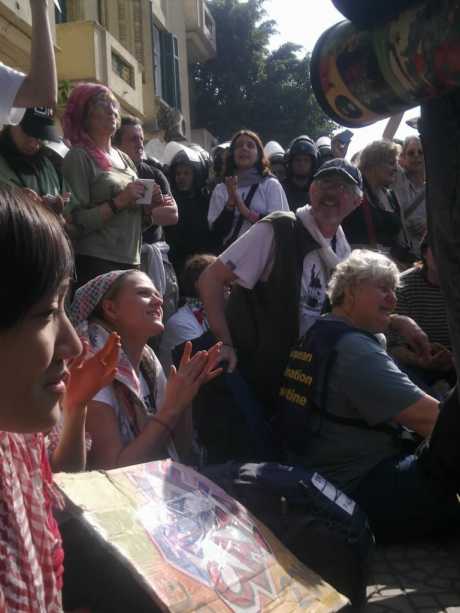Peaceful protesters in Cairo 