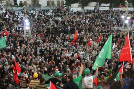 Welcome for Viva Palestina convoy in Jordan 23.12.09