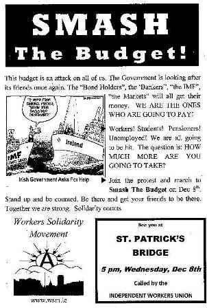 Click on image to see full-sized version Smash The Budget Leaflet from WSM Cork