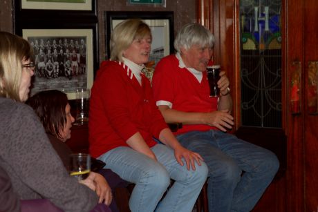 The family relaxes at the Brian Boru Sunday night at a social event before returning to Wales Sunday