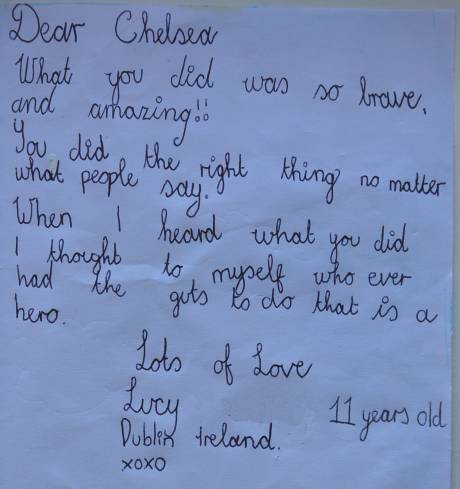 Letter to Chelsea from 11 year old Dublin girl