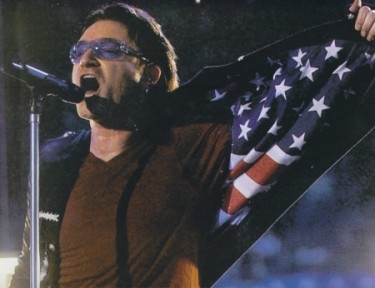 Click on image to see full-sized version Bono shows his true colours