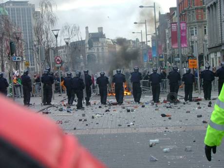 Gardai And Protestors Come to Stand Off at Spike