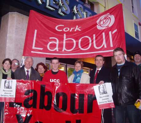 Protesting outside Dunnes