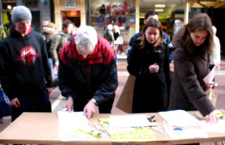 Flyers Get Snapped Up, Petitions Get Signed