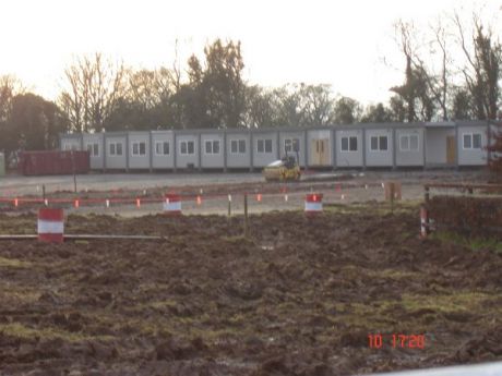 Click on image to see full-sized version Builders compound at Roestown