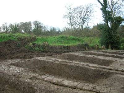 Trench cutting of the outer boundary at Baronstown